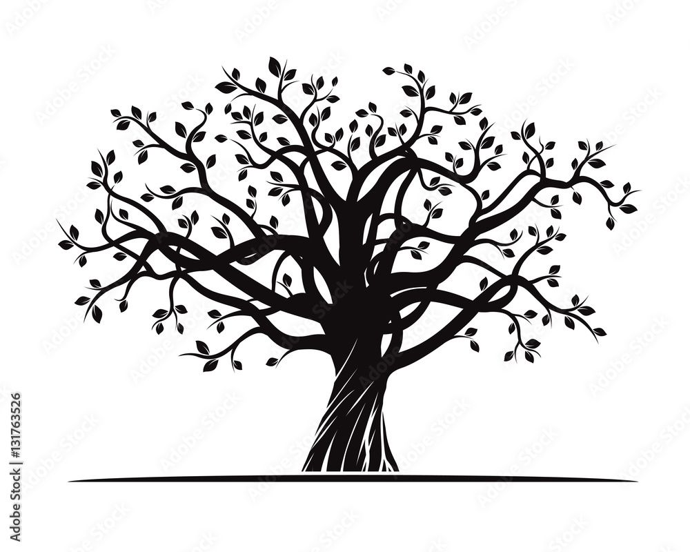 Naklejka Black Tree. Vector Illustration