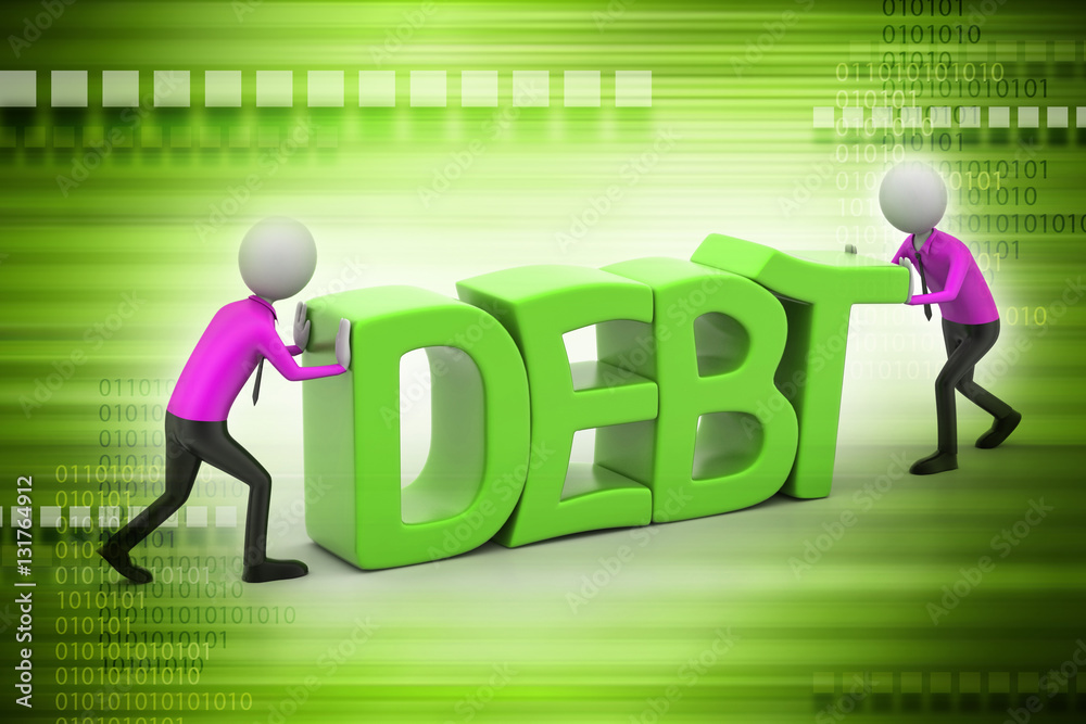 Fototapeta premium 3d people try to avoid debt