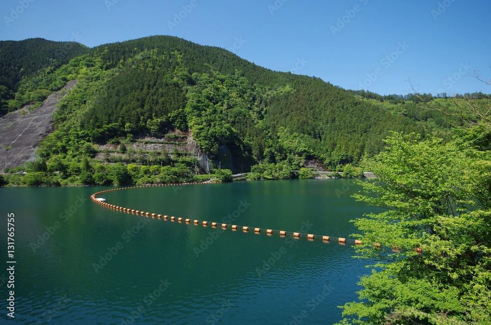 名栗湖とブイ