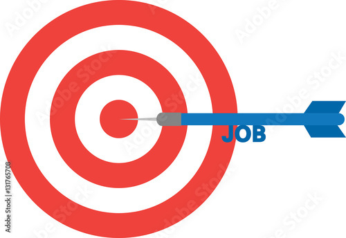 Bullseye with dart with text job. Center
