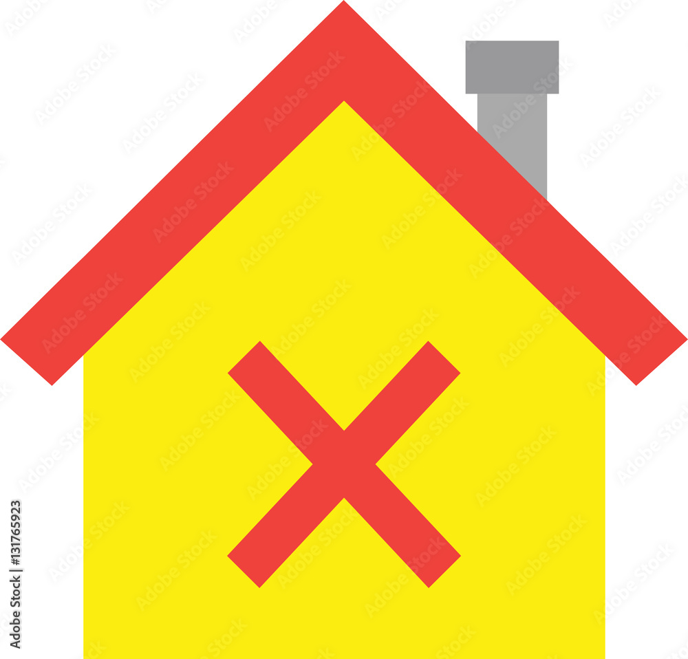 House with x mark symbol House with x mark symbol