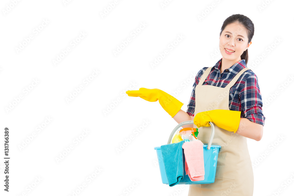 cleaning service with presenting gesture cleaning service with presenting gesture