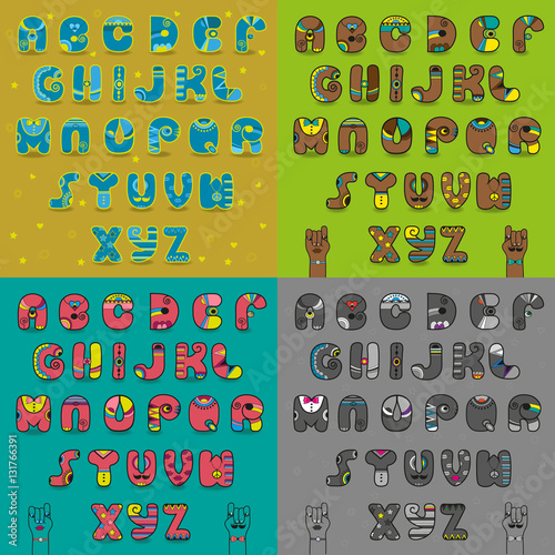Set of artistic alphabets