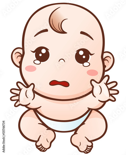 Vector Illustration of Cartoon Cute Baby