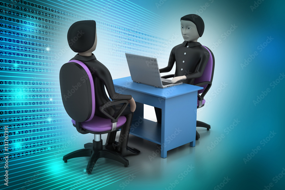   Employer and applicant, job hiring concept