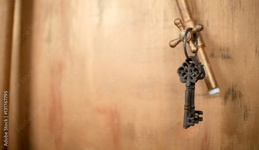 Old keys on a faucet Old keys on a faucet