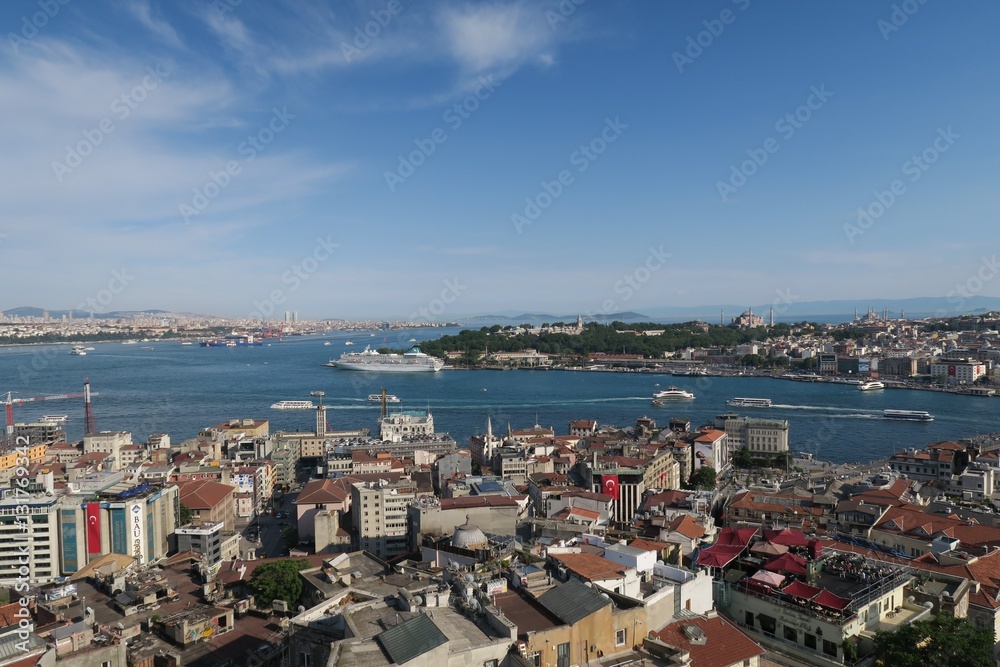 Istanbuls Oldtown Sultanahmet at the other Side of Golden Horn and Bosphorus
