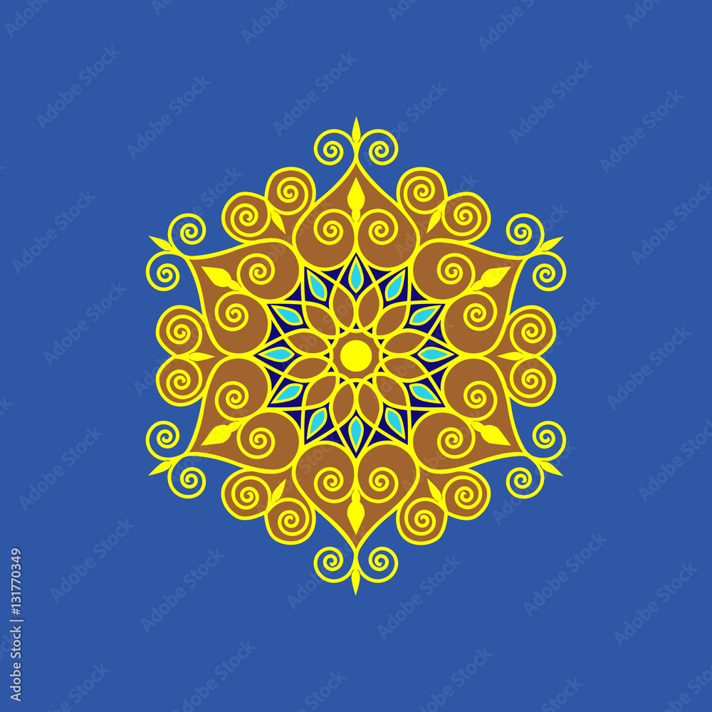 Ornamental round floral pattern. Ornamental round floral pattern.