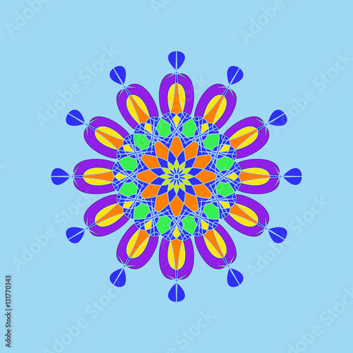 Ornamental round floral pattern. Colorful ornament with vintage © Oleksandr