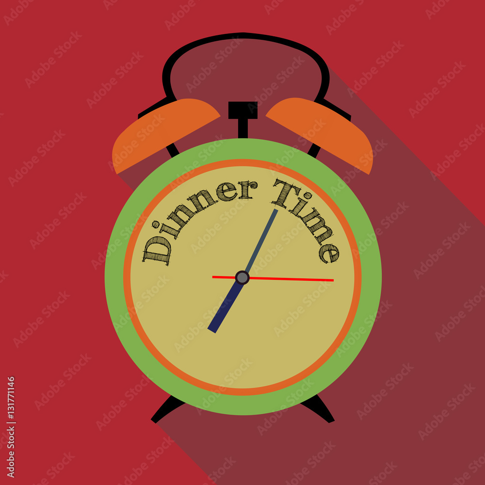 Dinner Time Alarm Clock Stock Illustration Adobe Stock