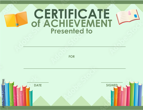 Certification template with many books
