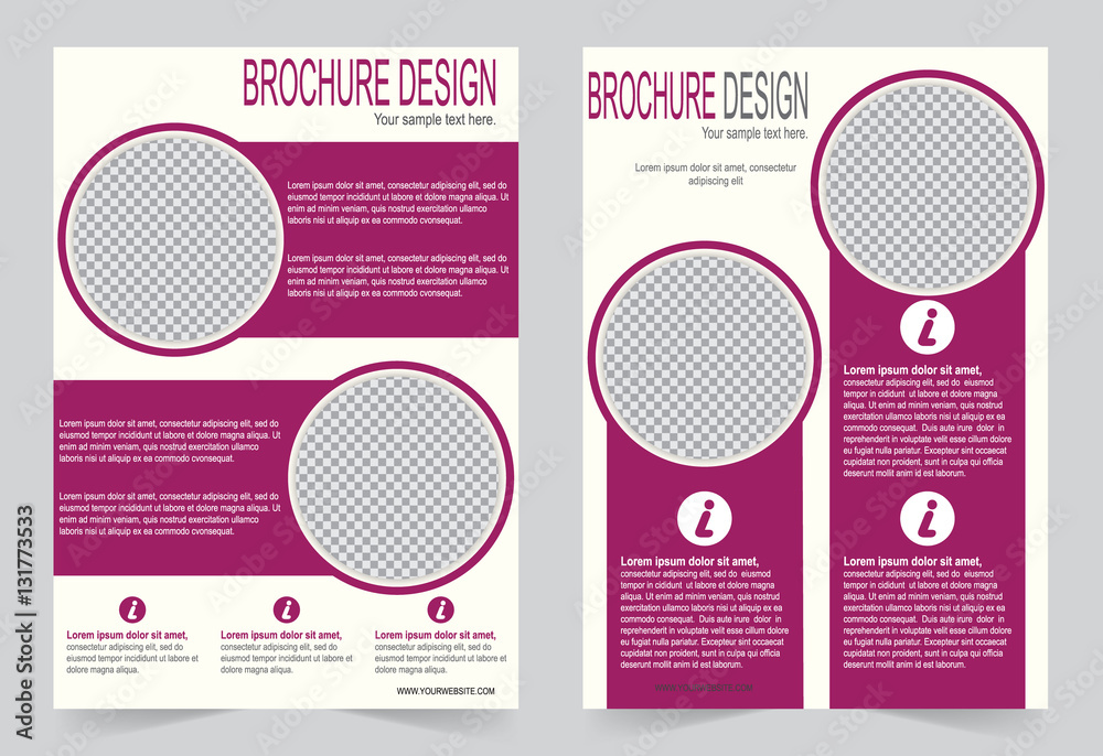 Brochure template, Flyer design burgundy color template Brochure template, Flyer design burgundy color template