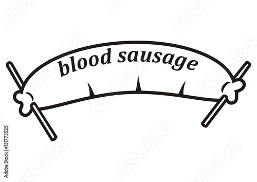 blood sausage, vector icon, black and white silhouette