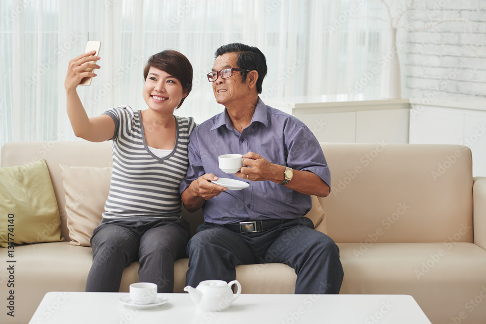 Selfie with granddad Selfie with granddad