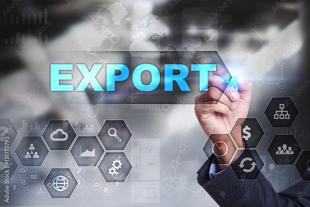 Businessman is drawing on virtual screen. export concept. Businessman is drawing on virtual screen. export concept.