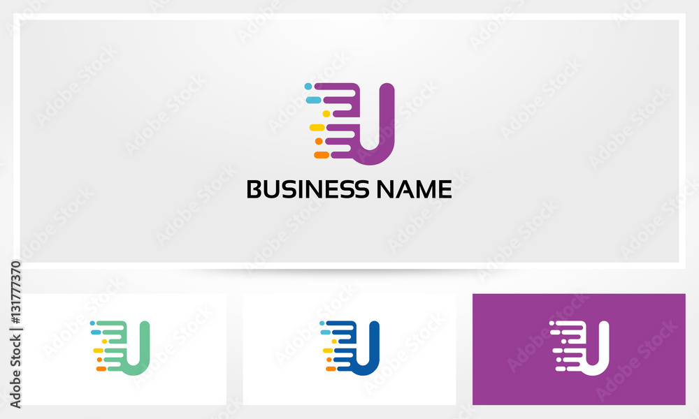 Letter U Digital Data Logo Letter U Digital Data Logo