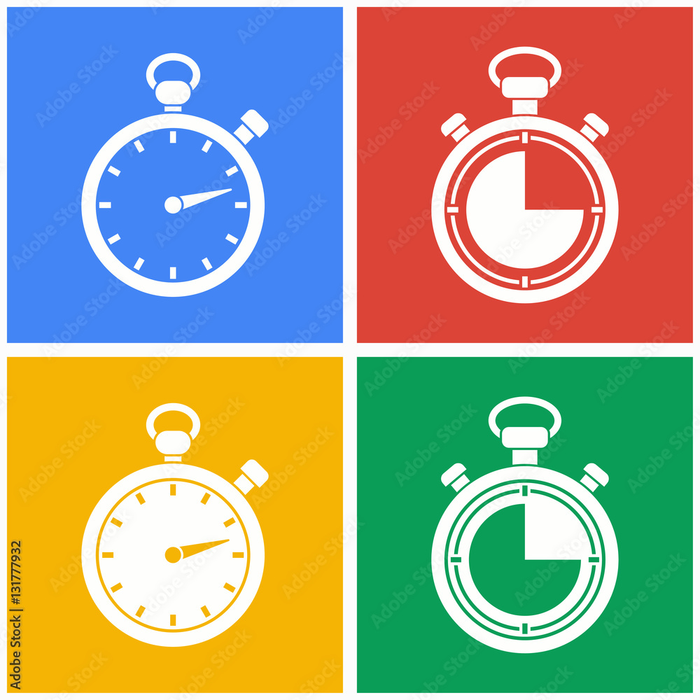 Stopwatch icon set.