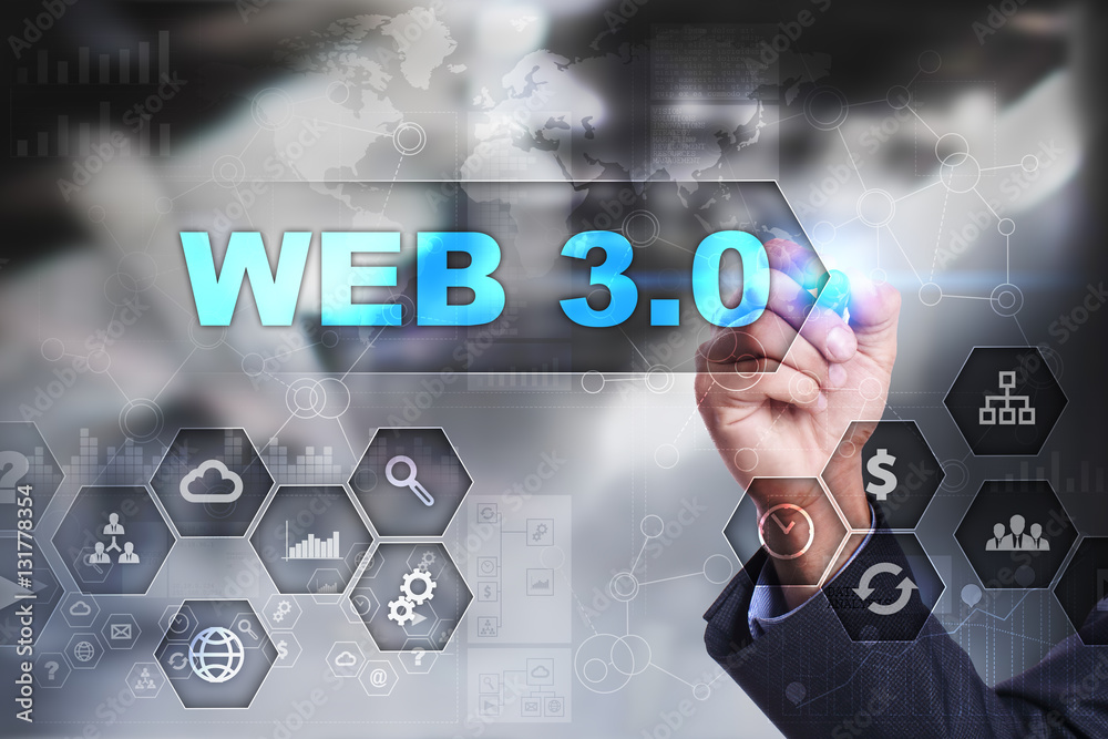 Businessman is drawing on virtual screen. web 3.0 concept. Businessman is drawing on virtual screen. web 3.0 concept.