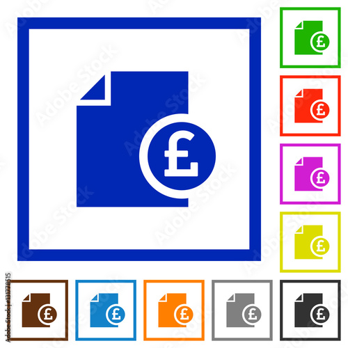 Free Download Pound report flat framed icons - GFXLoad
