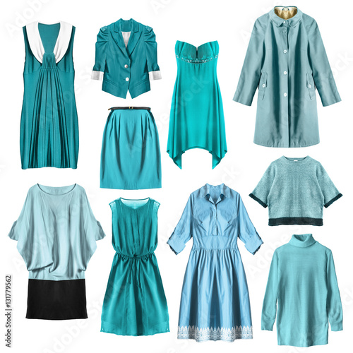 Cyan clothes isolated