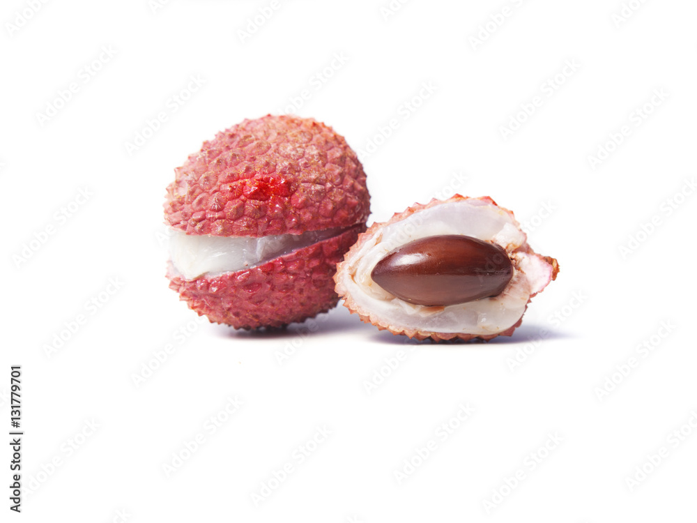 lychee fruits on white background lychee fruits on white background