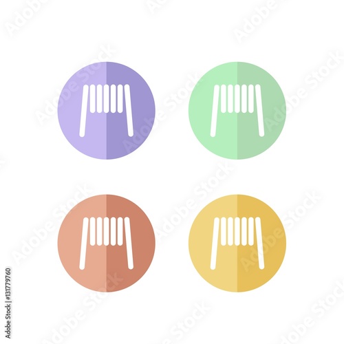 Colorful Set of Retro Vapor Coil or Spring Icon. Isolated.
