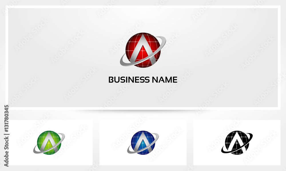Letter A Globe Swoosh Logo Letter A Globe Swoosh Logo