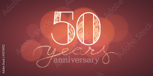 50 years anniversary vector illustration, banner