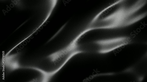 Black wavy fabric motion background seamless loop