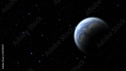 Fototapeta Naklejka Na Ścianę i Meble -  Cosmic background and planet with a starry sky. 