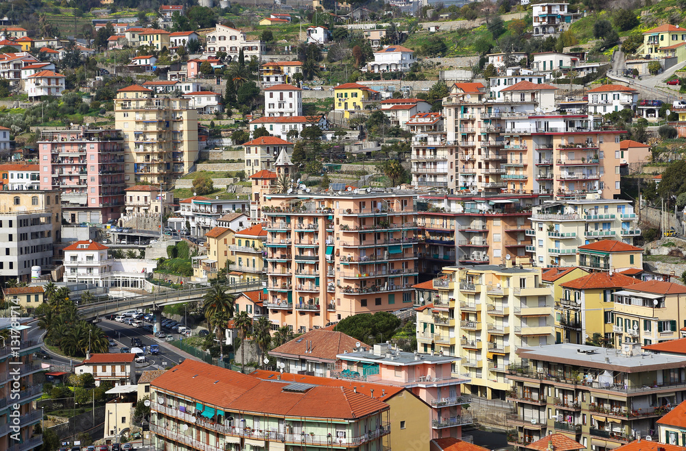 View of Sanremo (San Remo) on Italian Riviera, Imperia, Liguria,