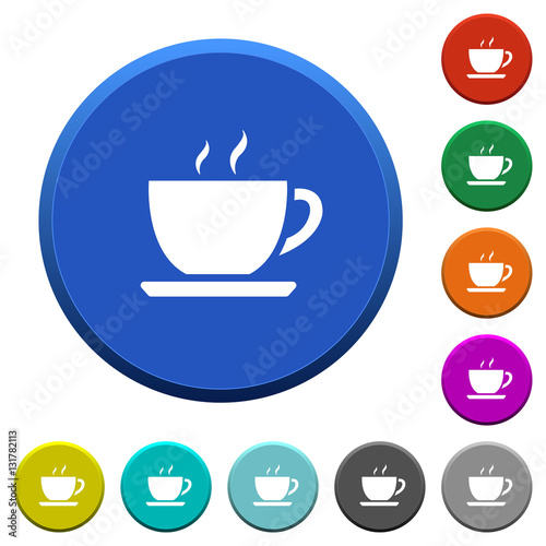 Cup of coffee beveled buttons
