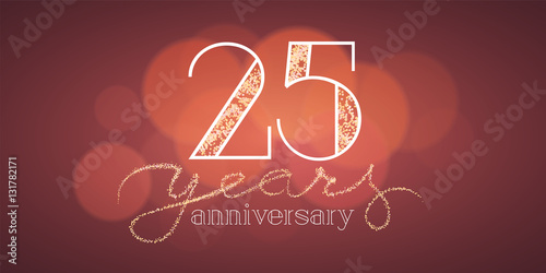 25 years anniversary vector illustration, banner