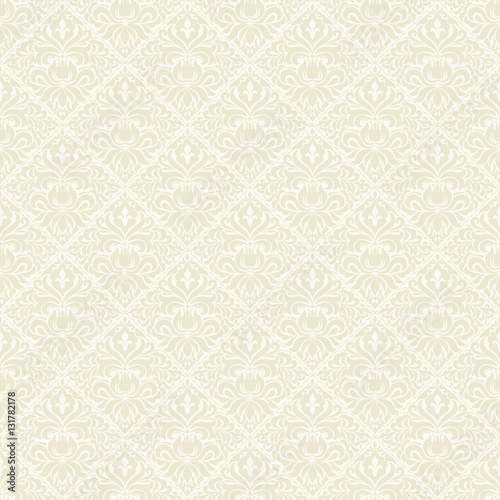 Seamless background of beige color in the style of Damascus. Vintage ornament. Use for wallpaper  printing on the packaging paper  textiles.