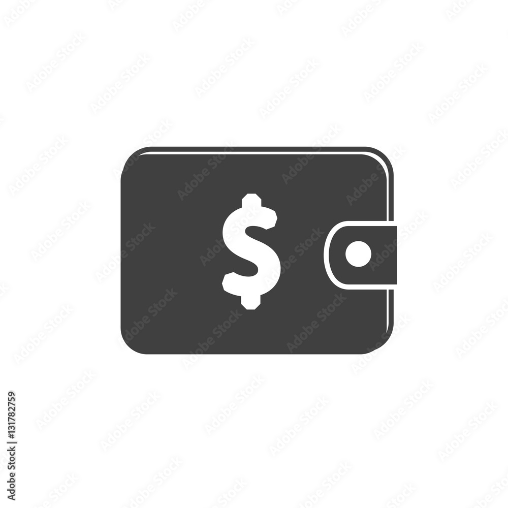 Simple black Wallet Icon Simple black Wallet Icon
