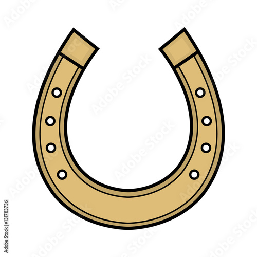 Gold horseshoe color icon