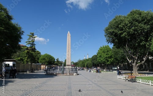 Canvas Print Theodosian Obelisk from Egypt, at the Hippodrom of Constantinople in Istanbul, T