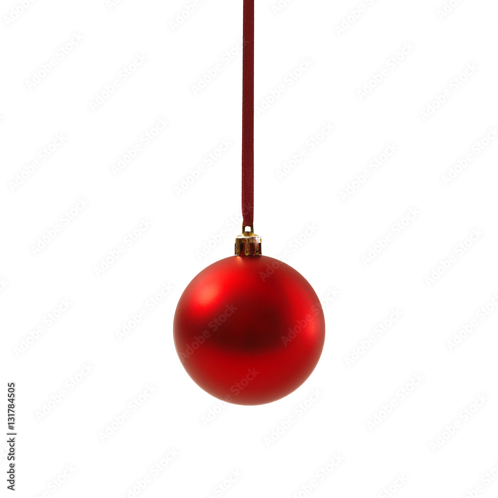 Red Christmas ball isolated on white background New Year Red Christmas ball isolated on white background New Year