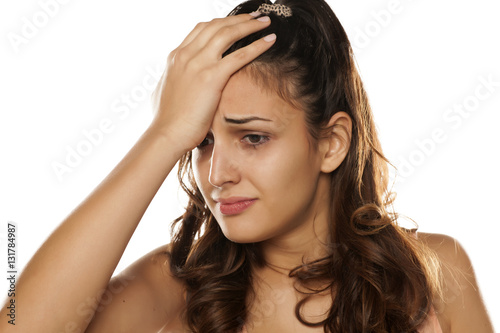 young woman with headache