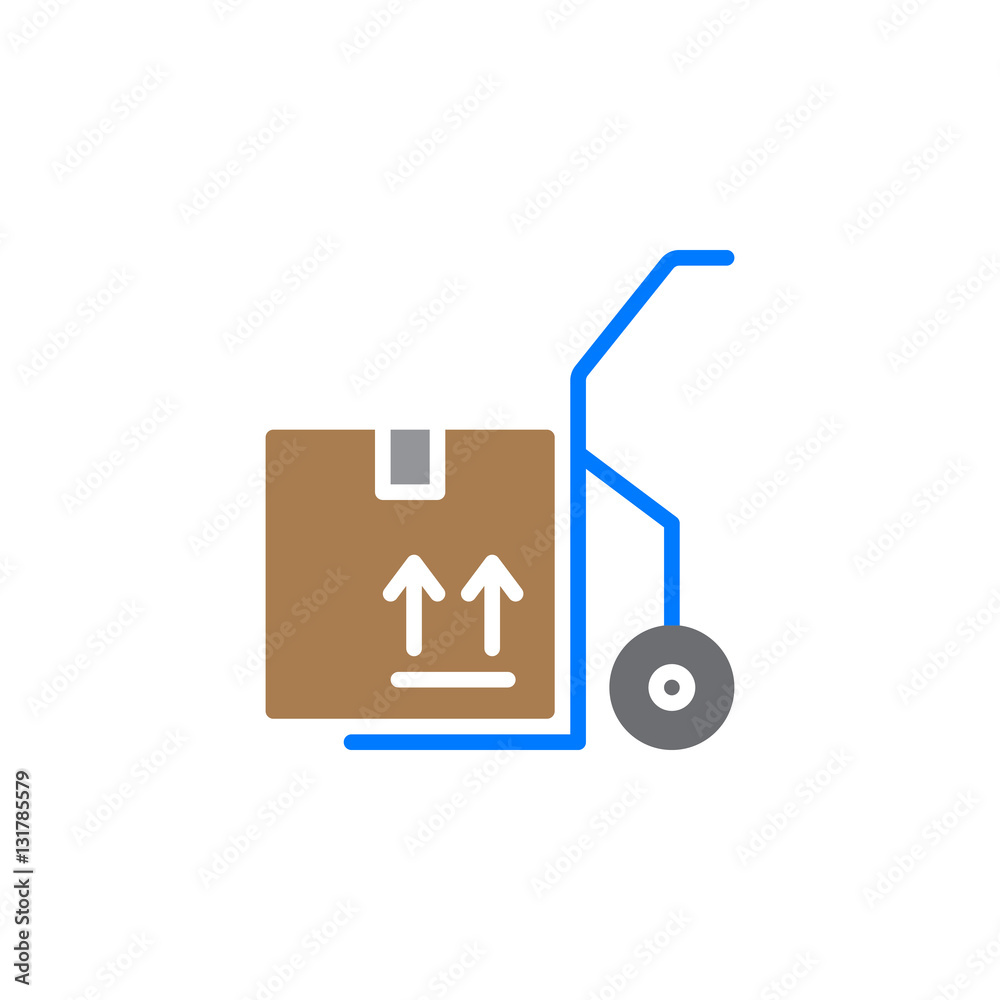 Hand track, dolly icon vector, filled flat sign, solid colorful pictogram isolated on white. Symbol, logo illustration Hand track, dolly icon vector, filled flat sign, solid colorful pictogram isolated on white. Symbol, logo illustration