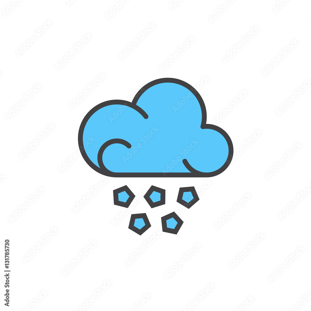 Hail cloud line icon, filled outline vector sign, linear colorful pictogram isolated on white. Weather forecast symbol, logo illustration Hail cloud line icon, filled outline vector sign, linear colorful pictogram isolated on white. Weather forecast symbol, logo illustration