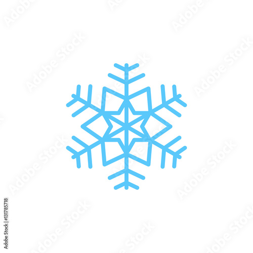 Snowflake line icon, outline vector sign, linear colorful pictogram isolated on white. Cold symbol, logo illustration