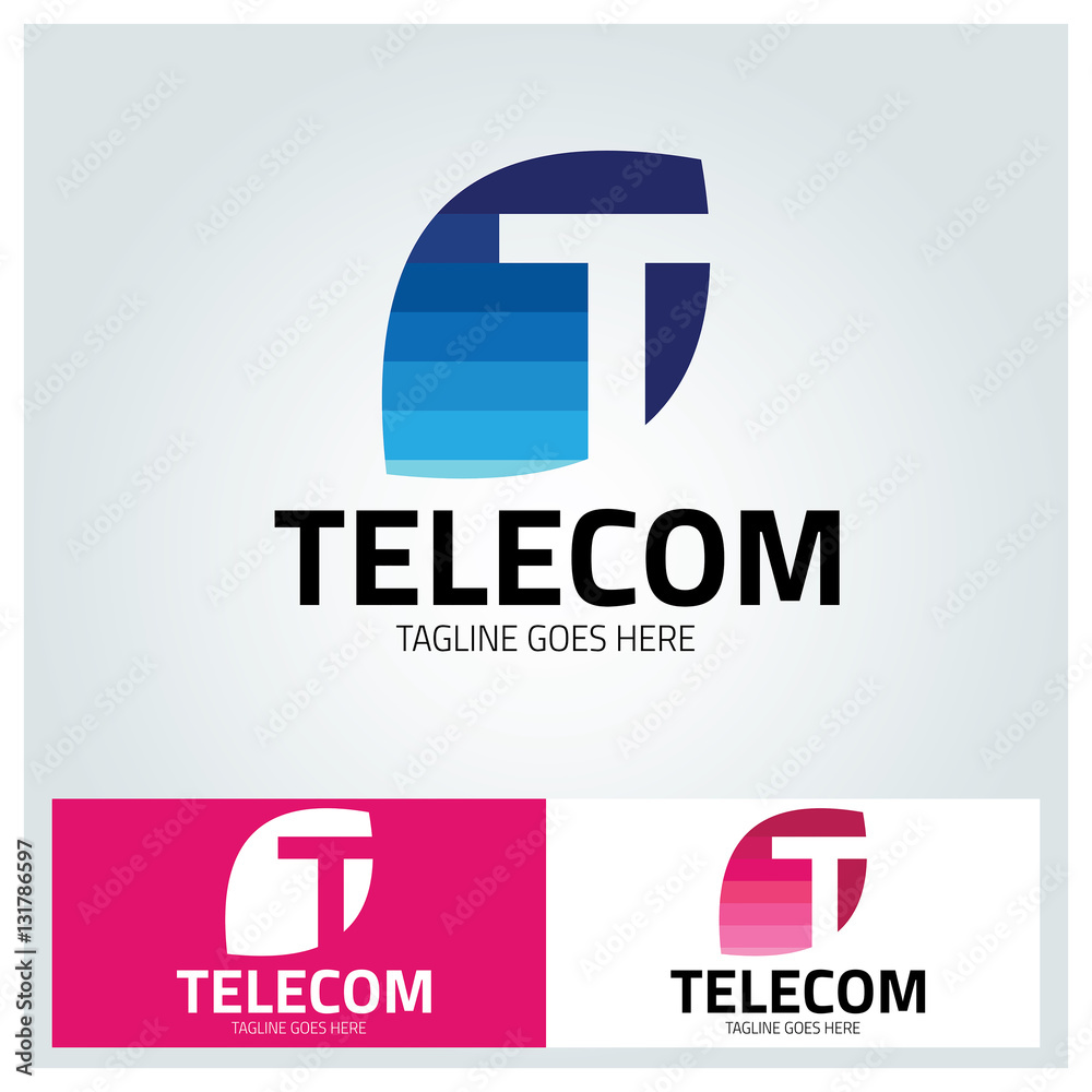 telecom logo design template ,Letter T logo design symbol ,Vector  illustration Stock Vector | Adobe Stock