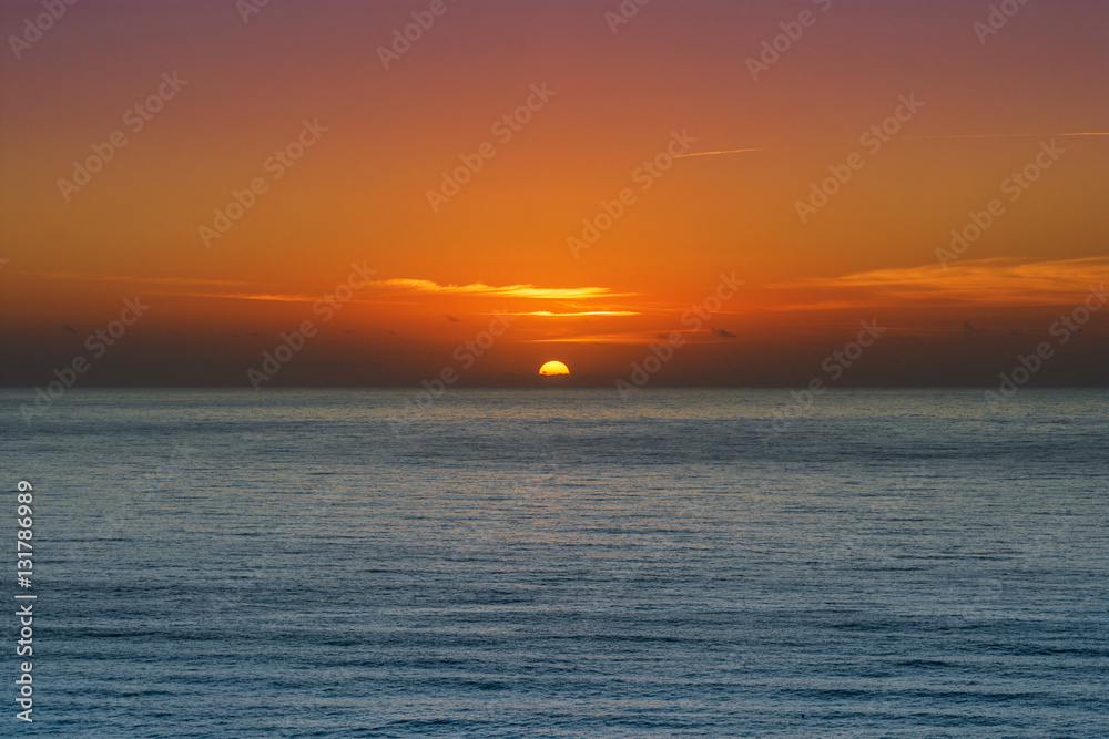 Sunset scene in the sea, Beautiful sunset landscape in Sardinia