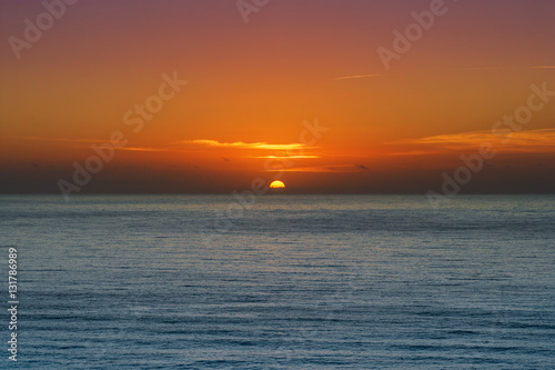 Sunset scene in the sea, Beautiful sunset landscape in Sardinia