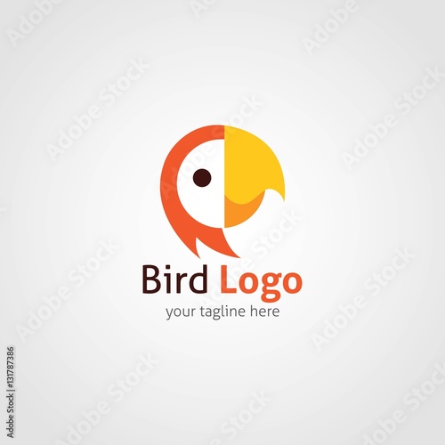 Bird logo design template. Vector illustration with flat style