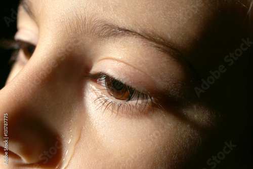 Little crying boy, close up...