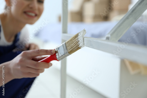 Young female worker making ...