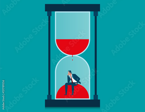 Businessman in hourglass