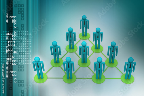 Leadership concept, leader and team